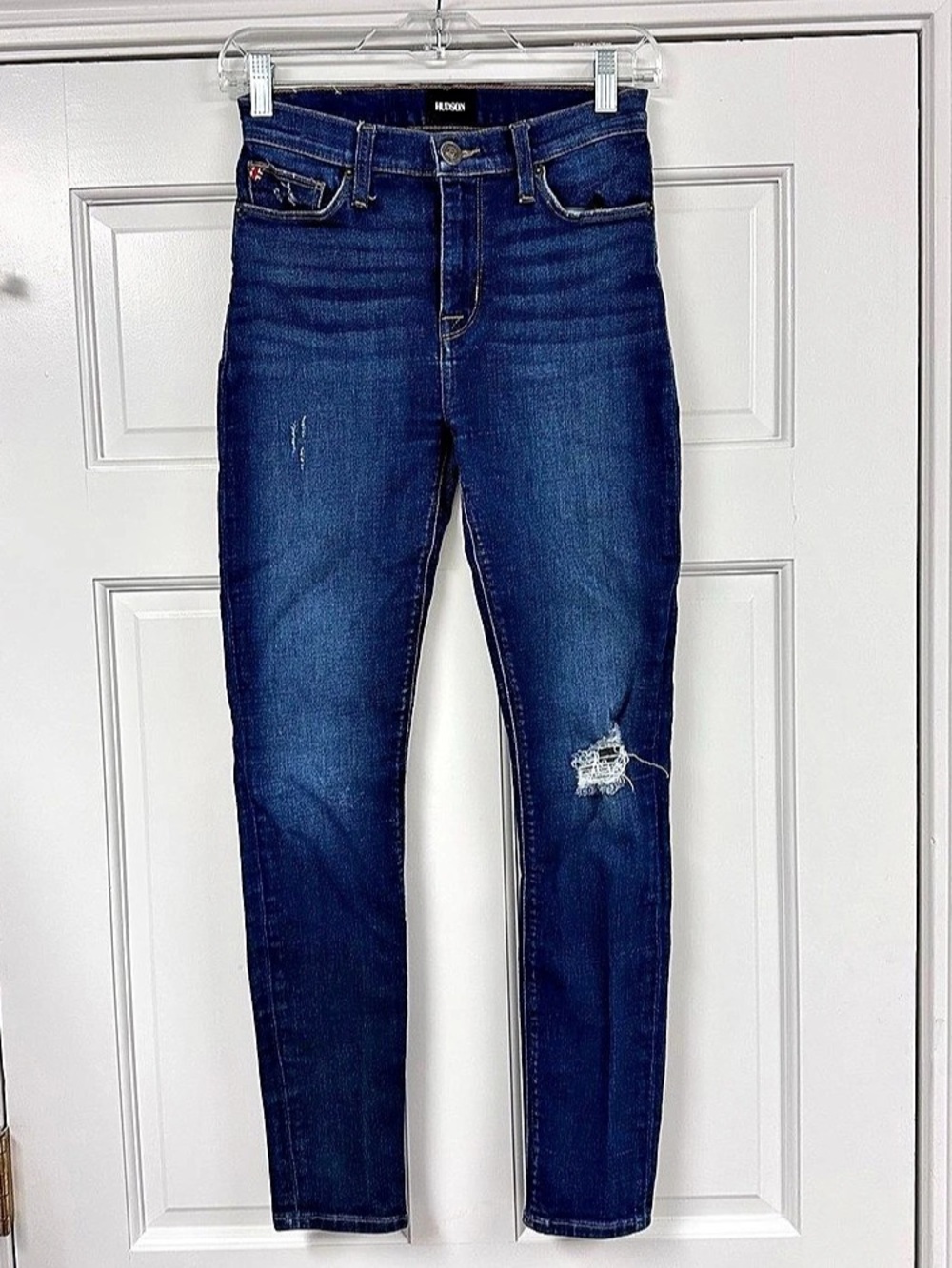 Hudson Blair High Rise Ankle Super Skinny Jeans Waist 26 Blue